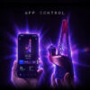 Smartphone displaying the Puffco Connect controls beside the Peak Pro 3DXL Plasma