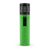 Transparent green Arizer Air SE portable vaporizer with black vented top and LED controls.