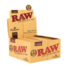Box of 24 RAW King Size Supreme unbleached rolling papers made from natural fibres, each pack featuring RAW’s signature watermark for an even burn.