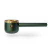 Vessel Pipe in Emerald and Brass viewed from the side highlighting its compact and sturdy frame EU