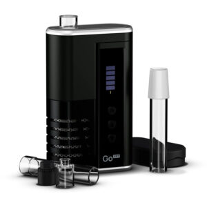 Arizer Go SRT with glass aroma tube adapter and other included accessories