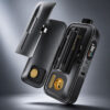 Open AirVape Legacy Pro 2 showing the gold chamber and removable 18650 battery
