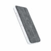 Grey AirVape power bank with fabric surface and wireless charging area
