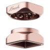 Open KRUSH KUBE 2.0 rose gold grinder showing the teeth and chamber