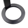 Detailed view of the black circular base and support stand