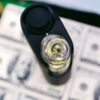 Top view of Dr. Dabber Switch GO glass mouthpiece and carb cap