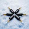 Six G Pen 510 OG batteries with cartridges arranged in a circular pattern