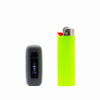 G Pen 510 OG battery shown beside a standard lighter to demonstrate its compact size