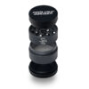 Open grey Santa Cruz Shredder Split Series grinder showing the 4 piece layout and stainless steel screen